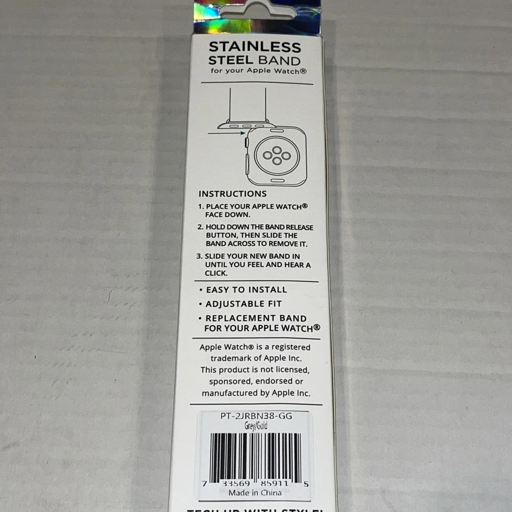Apple Watch Band By Posh Tech Silver Gold Jewel replacement band for Apple Watch